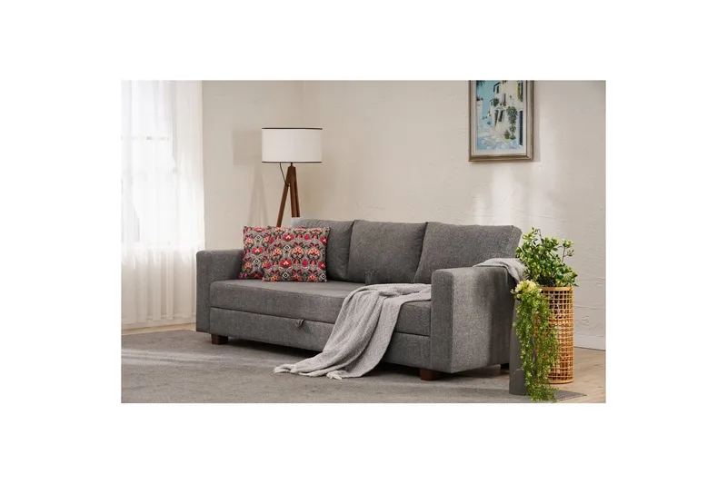 3-seters sovesofa Iroulport Grå - Grå - Møbler - Sofaer - Sovesofaer - 3 seters sovesofa