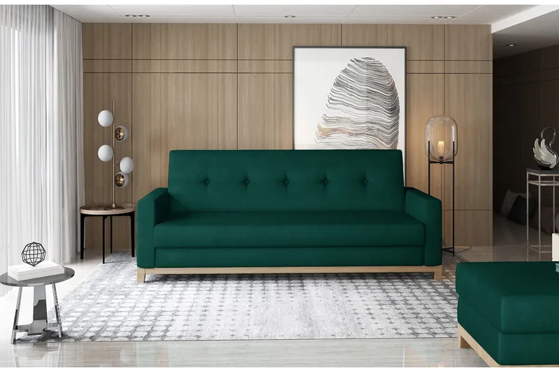 Iselene 3-seters Sovesofa, Grønn