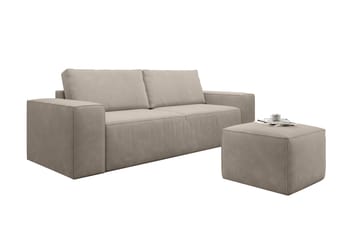 Kamli Sovesofa 3-seters med Oppbevaring - Beige - Møbler - Sofaer - Sovesofaer - 3 seters sovesofa