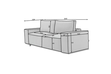 Kamli Sovesofa 3-seters med Oppbevaring - Beige - Møbler - Sofaer - Sovesofaer - 3 seters sovesofa