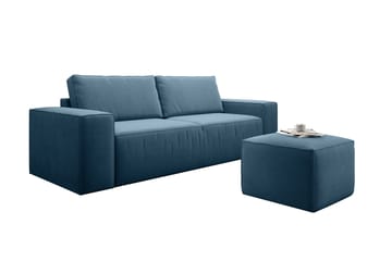 Kamli Sovesofa 3-seters med Oppbevaring - Blå - Møbler - Sofaer - Sovesofaer - 3 seters sovesofa