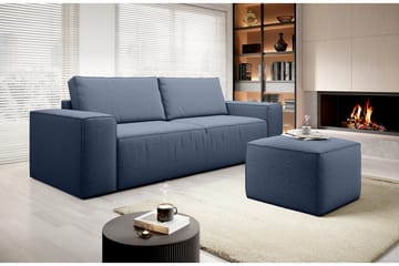 Kamli Sovesofa 3-seters med Oppbevaring - Blå - Møbler - Sofaer - Sovesofaer - 3 seters sovesofa