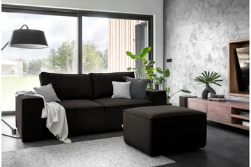 Kamli Sovesofa 3-seters med Oppbevaring - Brun - Møbler - Sofaer - Sovesofaer - 3 seters sovesofa