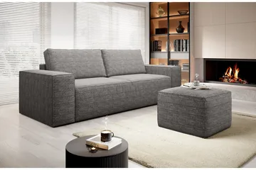 Kamli Sovesofa 3-seters med Oppbevaring - Grå - Møbler - Sofaer - Sovesofaer - 3 seters sovesofa