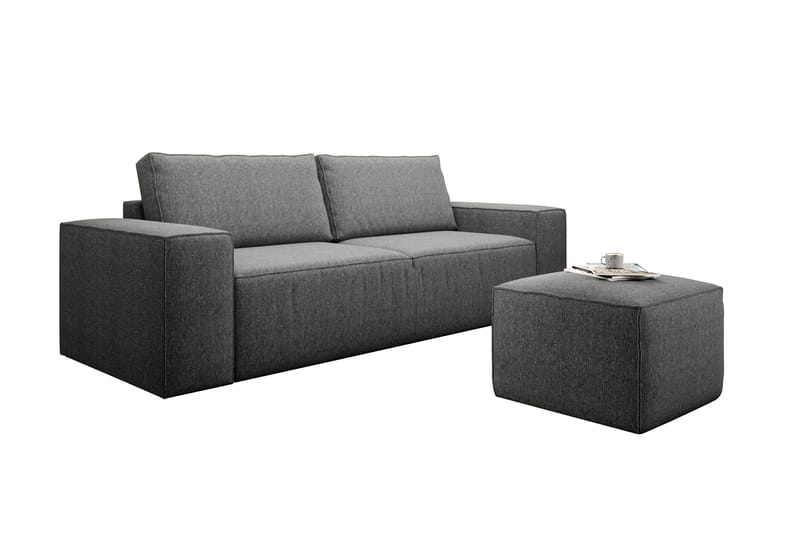 Kamli Sovesofa 3-seters med Oppbevaring - Grå - Møbler - Sofaer - Sovesofaer - 3 seters sovesofa