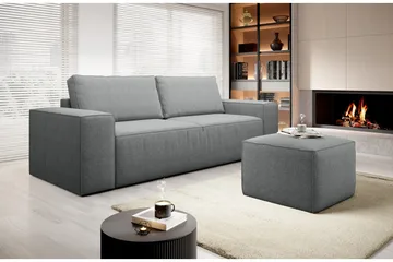 Kamli Sovesofa 3-seters med Oppbevaring - Grå - Møbler - Sofaer - Sovesofaer - 3 seters sovesofa