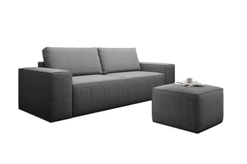 Kamli Sovesofa 3-seters med Oppbevaring - Grå - Møbler - Sofaer - Sovesofaer - 3 seters sovesofa