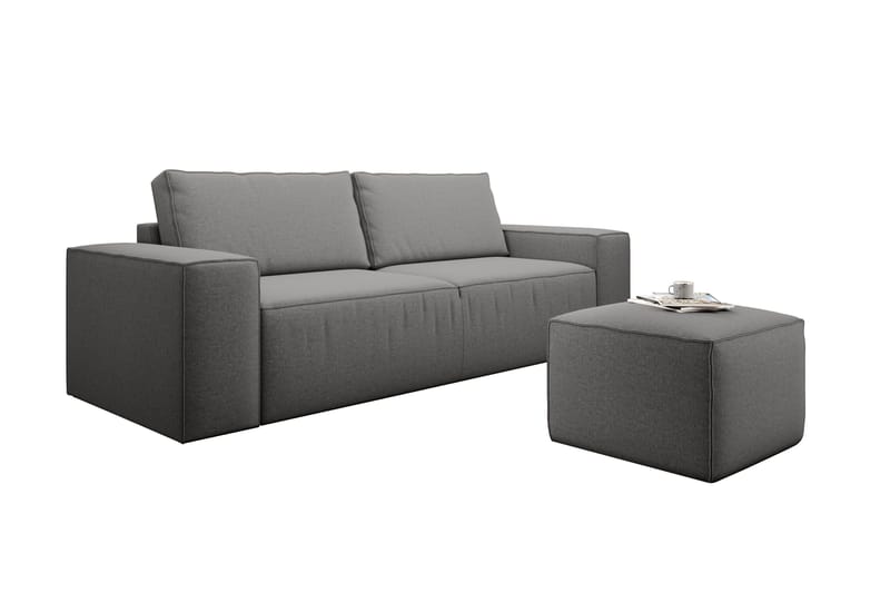 Kamli Sovesofa 3-seters med Oppbevaring - Grå - Møbler - Sofaer - Sovesofaer - 3 seters sovesofa