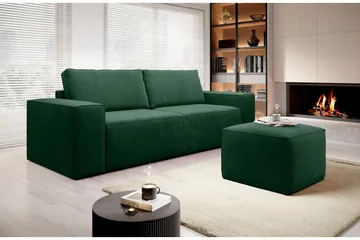 Kamli Sovesofa 3-seters med Oppbevaring - Grønn - Møbler - Sofaer - Sovesofaer - 3 seters sovesofa