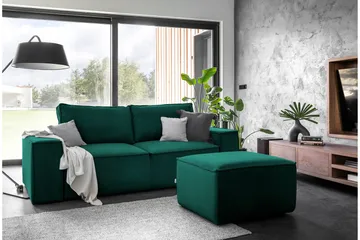 Kamli Sovesofa 3-seters med Oppbevaring - Grønn - Møbler - Sofaer - Sovesofaer - 3 seters sovesofa