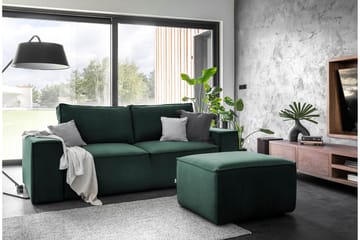 Kamli Sovesofa 3-seters med Oppbevaring - Grønn - Møbler - Sofaer - Sovesofaer - 3 seters sovesofa