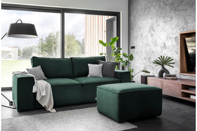 Kamli Sovesofa 3-seters med Oppbevaring - Grønn - Møbler - Sofaer - Sovesofaer - 3 seters sovesofa