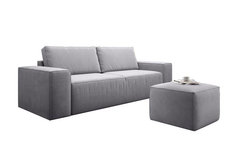Kamli Sovesofa 3-seters med Oppbevaring - Lysegrå - Møbler - Sofaer - Sovesofaer - 3 seters sovesofa