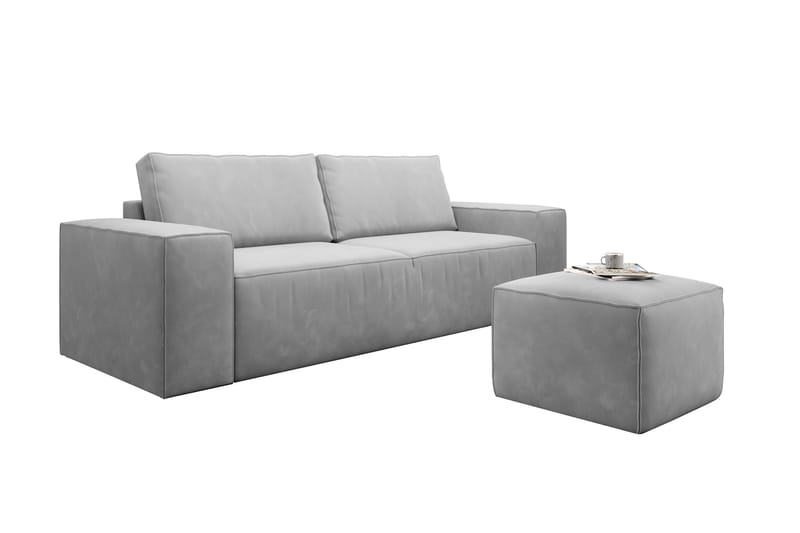 Kamli Sovesofa 3-seters med Oppbevaring - Lysegrå - Møbler - Sofaer - Sovesofaer - 3 seters sovesofa