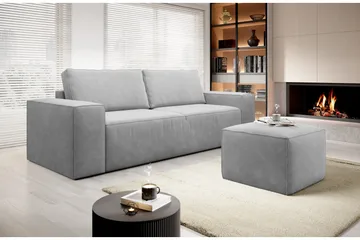 Kamli Sovesofa 3-seters med Oppbevaring - Lysegrå - Møbler - Sofaer - Sovesofaer - 3 seters sovesofa