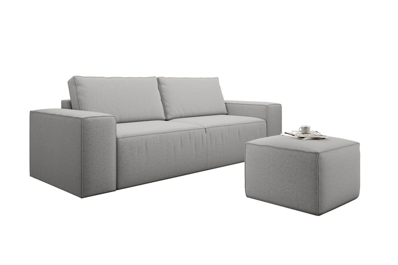 Kamli Sovesofa 3-seters med Oppbevaring - Lysegrå - Møbler - Sofaer - Sovesofaer - 3 seters sovesofa