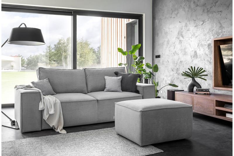 Kamli Sovesofa 3-seters med Oppbevaring - Lysegrå - Møbler - Sofaer - Sovesofaer - 3 seters sovesofa