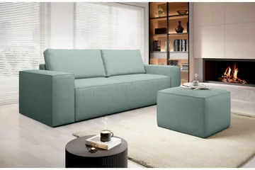 Kamli Sovesofa 3-seters med Oppbevaring - Lysegrønn - Møbler - Sofaer - Sovesofaer - 3 seters sovesofa