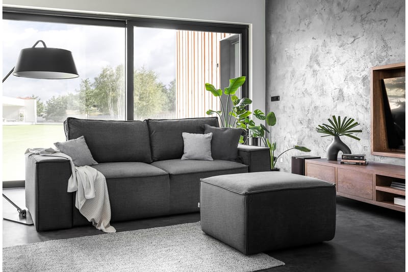 Kamli Sovesofa 3-seters med Oppbevaring - Mørkegrå - Møbler - Sofaer - Sovesofaer - 3 seters sovesofa