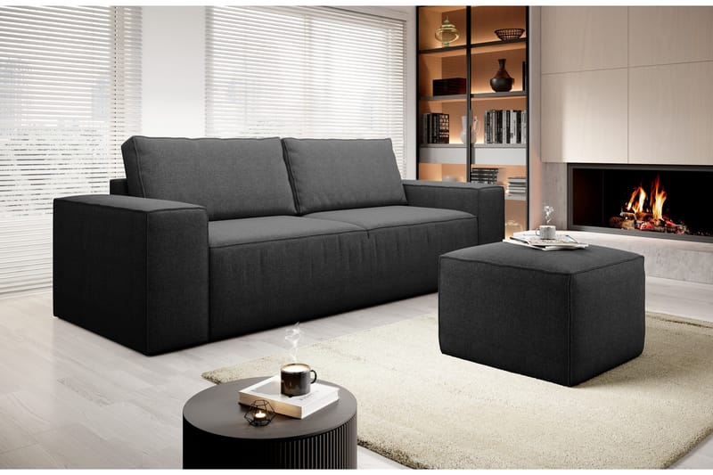 Kamli Sovesofa 3-seters med Oppbevaring - Mørkegrå - Møbler - Sofaer - Sovesofaer - 3 seters sovesofa