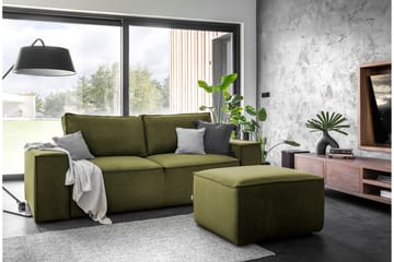 Kamli Sovesofa 3-seters med Oppbevaring - Olivengrønn - Møbler - Sofaer - Sovesofaer - 3 seters sovesofa