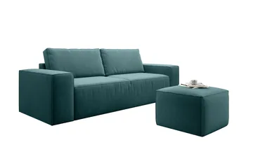 Kamli Sovesofa 3-seters med Oppbevaring - Turkis - Møbler - Sofaer - Sovesofaer - 3 seters sovesofa