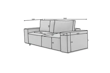 Kamli Sovesofa 3-seters med Oppbevaring - Turkis - Møbler - Sofaer - Sovesofaer - 3 seters sovesofa