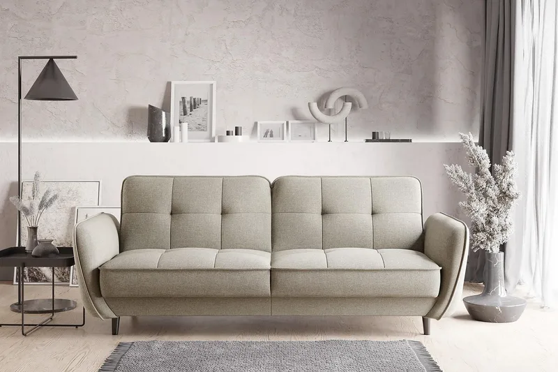 Katsuya Sovesofa 3-seters - Beige/Hvit - Møbler - Sofaer - Sovesofaer - 3 seters sovesofa