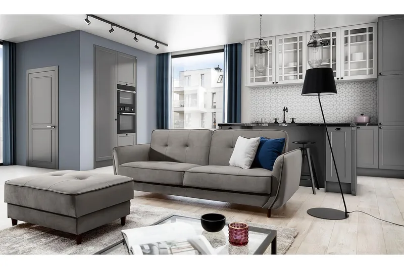 Katsuya Sovesofa 3-seters - Grå - Møbler - Sofaer - Sovesofaer - 3 seters sovesofa