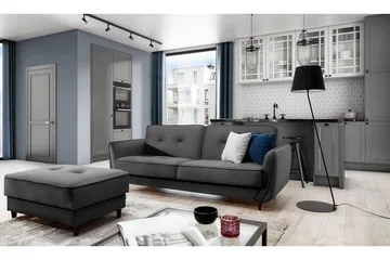 Katsuya Sovesofa 3-seters - Grå - Møbler - Sofaer - Sovesofaer - 3 seters sovesofa