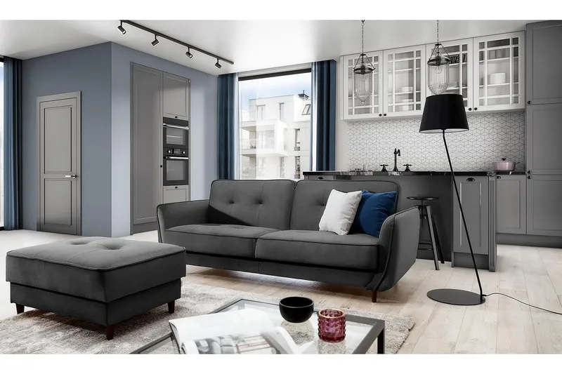 Katsuya Sovesofa 3-seters - Grå - Møbler - Sofaer - Sovesofaer - 3 seters sovesofa