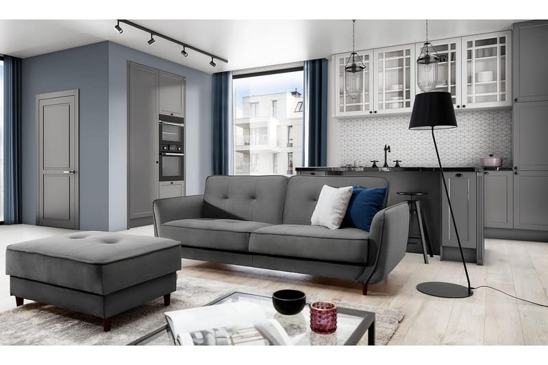 Katsuya Sovesofa 3-seters - Grå - Møbler - Sofaer - Sovesofaer - 3 seters sovesofa