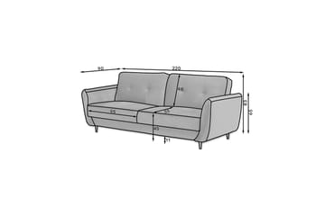 Katsuya Sovesofa 3-seters - Grå - Møbler - Sofaer - Sovesofaer - 3 seters sovesofa
