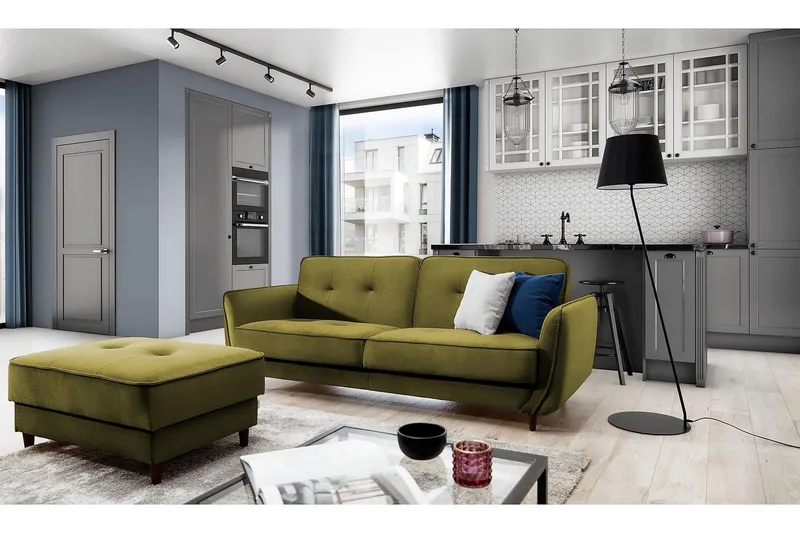 Katsuya Sovesofa 3-seters, Grønn