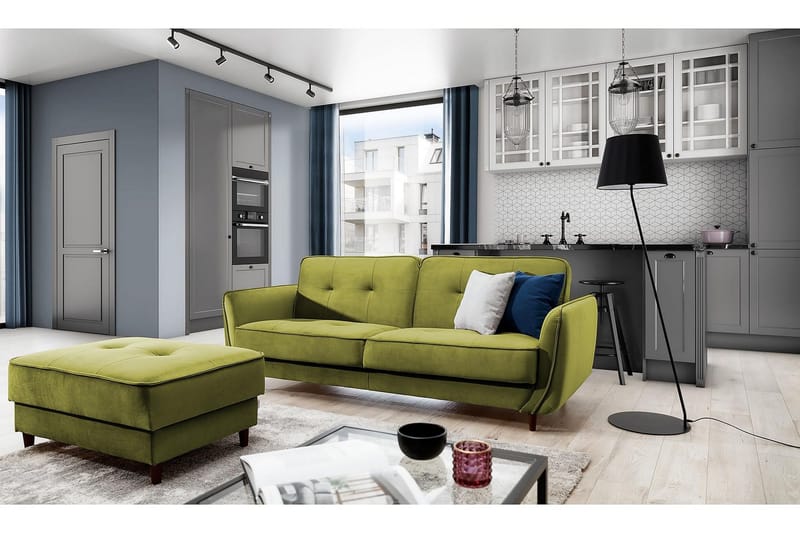 Katsuya Sovesofa 3-seters, Grønn