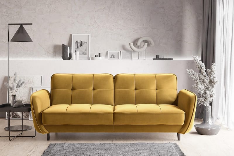 Katsuya Sovesofa 3-seters - Gul - Møbler - Sofaer - Sovesofaer - 3 seters sovesofa
