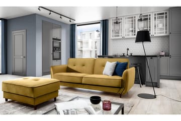Katsuya Sovesofa 3-seters - Gul - Møbler - Sofaer - Sovesofaer - 3 seters sovesofa