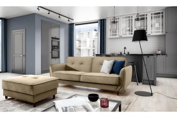 Katsuya Sovesofa 3-seters - Gul - Møbler - Sofaer - Sovesofaer - 3 seters sovesofa