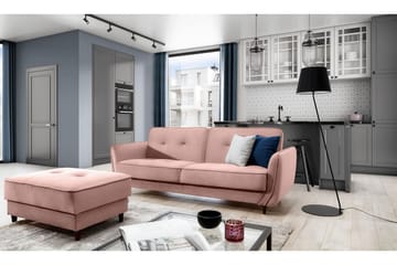 Katsuya Sovesofa 3-seters - Lyserosa - Møbler - Sofaer - Sovesofaer - 3 seters sovesofa