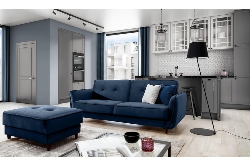 Katsuya Sovesofa 3-seters - Mørkeblå - Møbler - Sofaer - Sovesofaer - 3 seters sovesofa