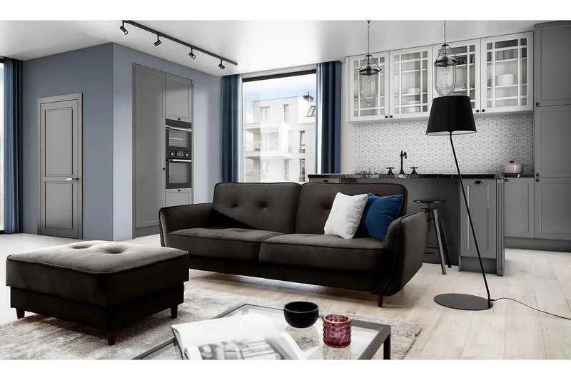 Katsuya Sovesofa 3-seters, Mørkebrun