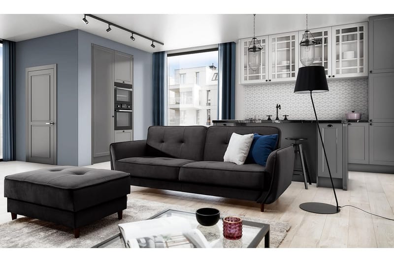 Katsuya Sovesofa 3-seters, Mørkegrå