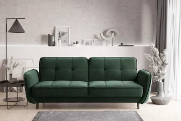 Katsuya Sovesofa 3-seters - Mørkegrønn - Møbler - Sofaer - Sovesofaer - 3 seters sovesofa