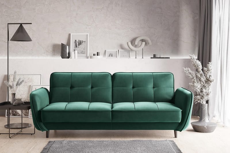 Katsuya Sovesofa 3-seters - Mørkegrønn - Møbler - Sofaer - Sovesofaer - 3 seters sovesofa