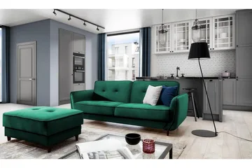 Katsuya Sovesofa 3-seters - Mørkegrønn - Møbler - Sofaer - Sovesofaer - 3 seters sovesofa