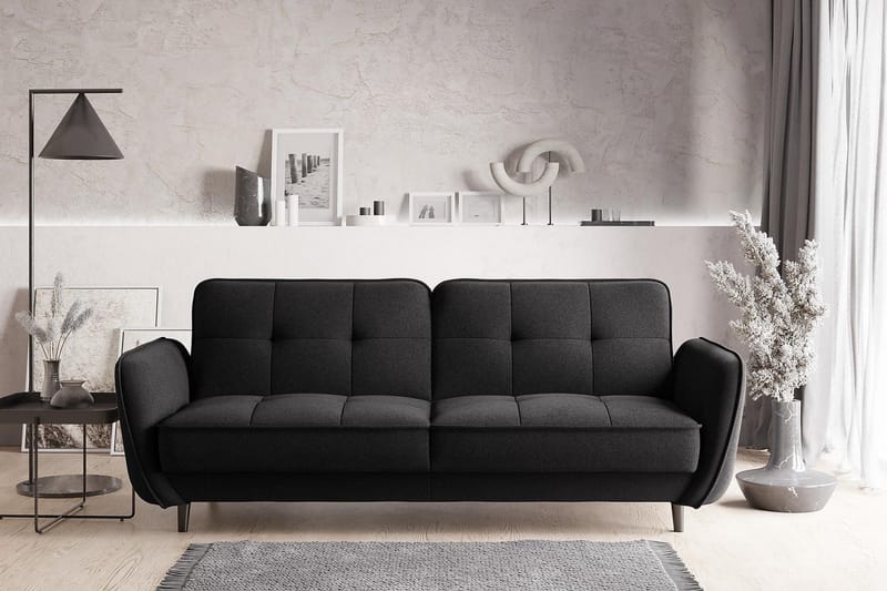 Katsuya Sovesofa 3-seters - Svart - Møbler - Sofaer - Sovesofaer - 3 seters sovesofa
