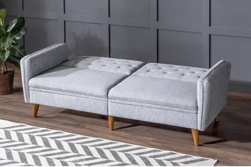 Keena Rektangulær Sovesofa 82x202 cm i Stoff - Grå - Møbler - Sofaer - Sovesofaer - 3 seters sovesofa