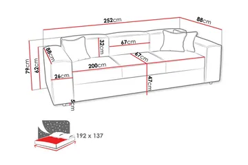 Knocklong 3-seters Sovesofa - Møbler - Sofaer - Sovesofaer - 3 seters sovesofa
