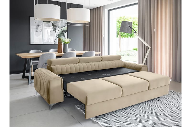 Laurece Sovesofa 3-seter - Beige - Møbler - Sofaer - Sovesofaer - 3 seters sovesofa