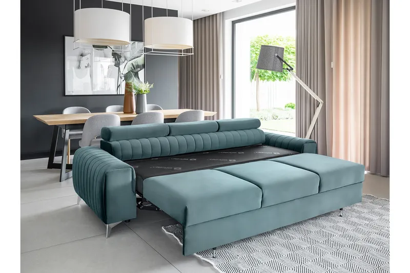 Laurece Sovesofa 3-seter - Blå - Møbler - Sofaer - Sovesofaer - 3 seters sovesofa